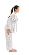 Aikidoka verbeugt sich